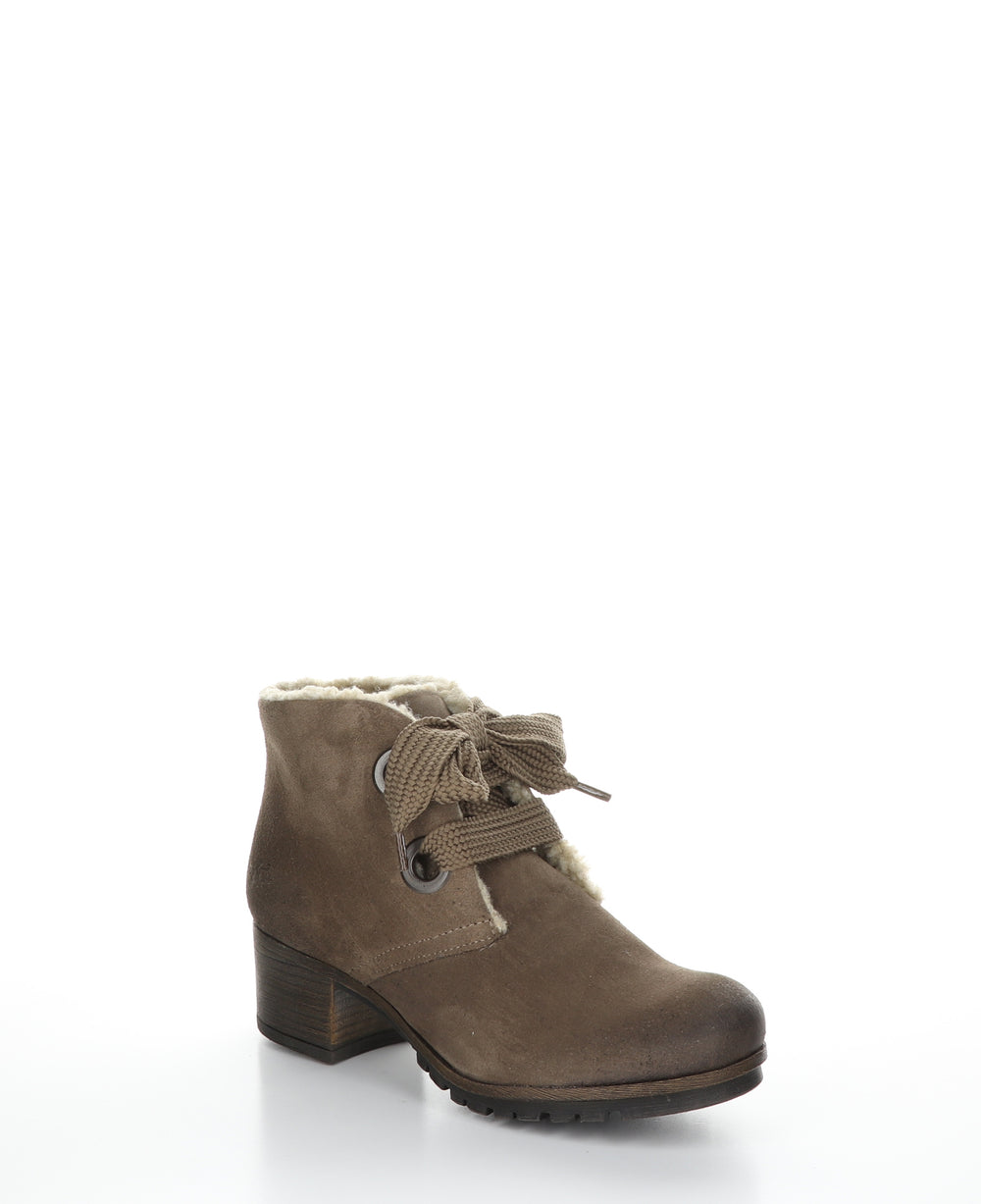 MANX Taupe Round Toe Ankle Boots