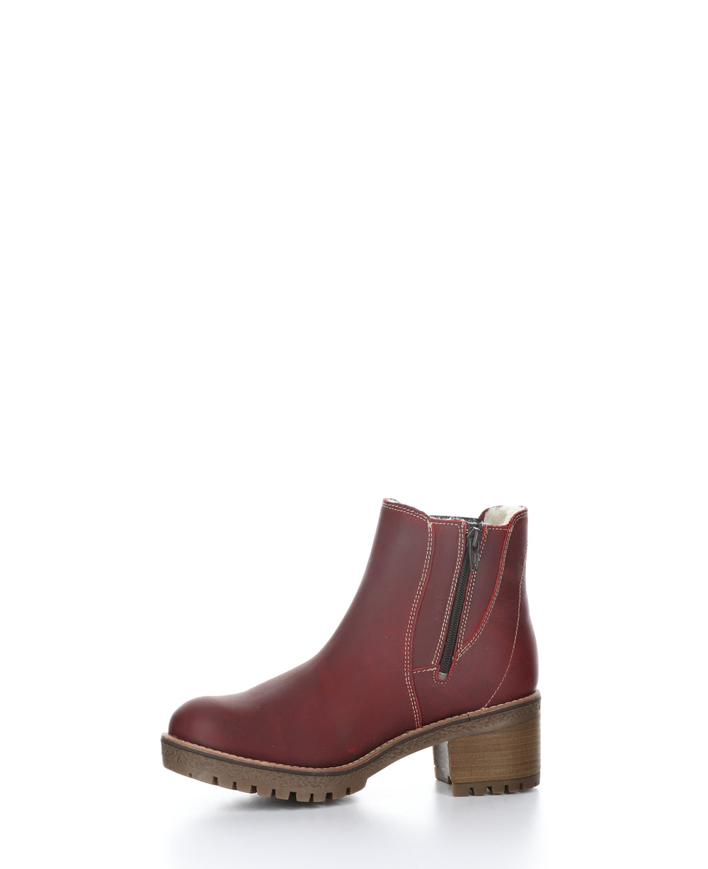 MASI Red/Dark Brown Zip Up Ankle Boots