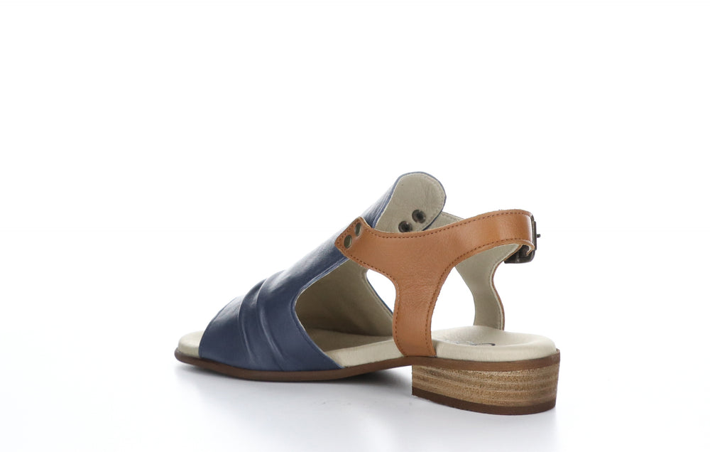 MATHIS Navy/Camel Open Toe Sandals