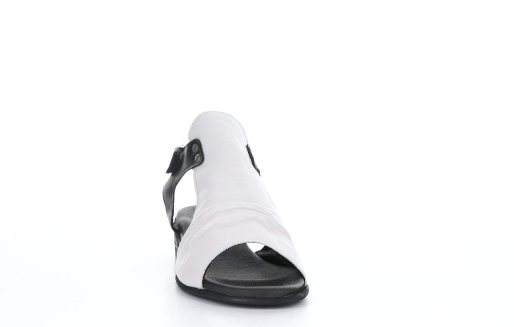 MATHIS White/Black Open Toe Sandals