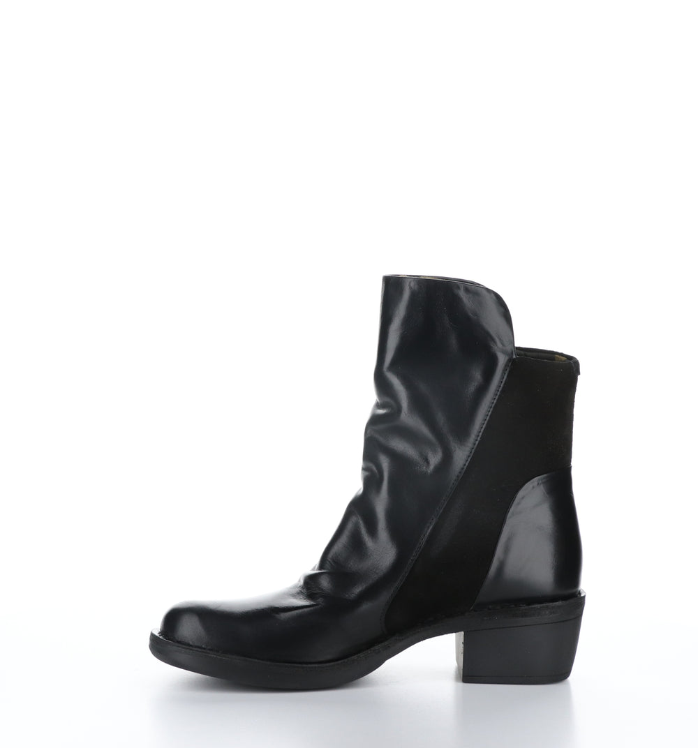 MELY074FLY Black Zip Up Boots