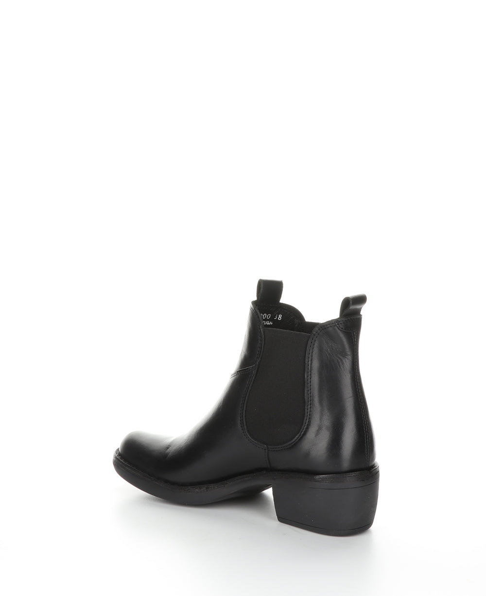 MEME030FLY Black Round Toe Ankle Boots