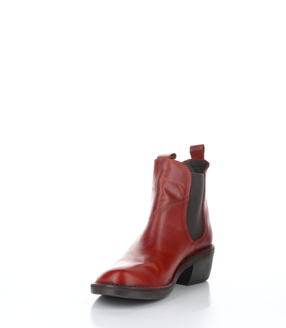 MEME030FLY Red Round Toe Ankle Boots