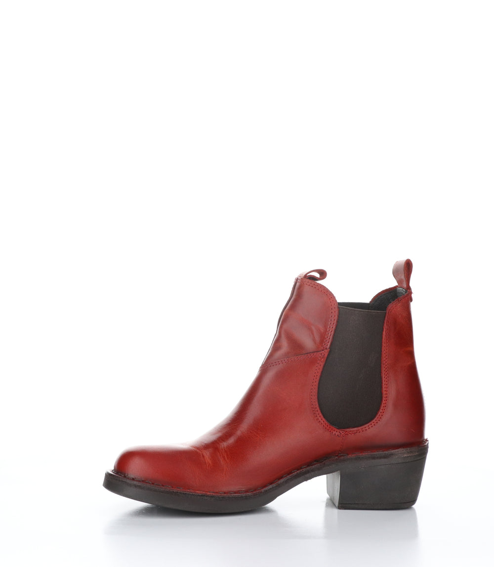 MEME030FLY Red Round Toe Ankle Boots