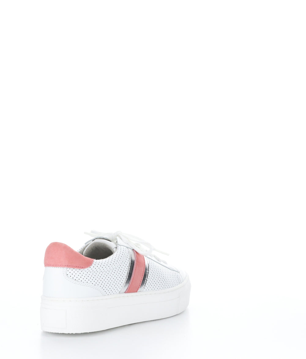 MONIC WHITE/SALMON/SILVER Lace-up Trainers