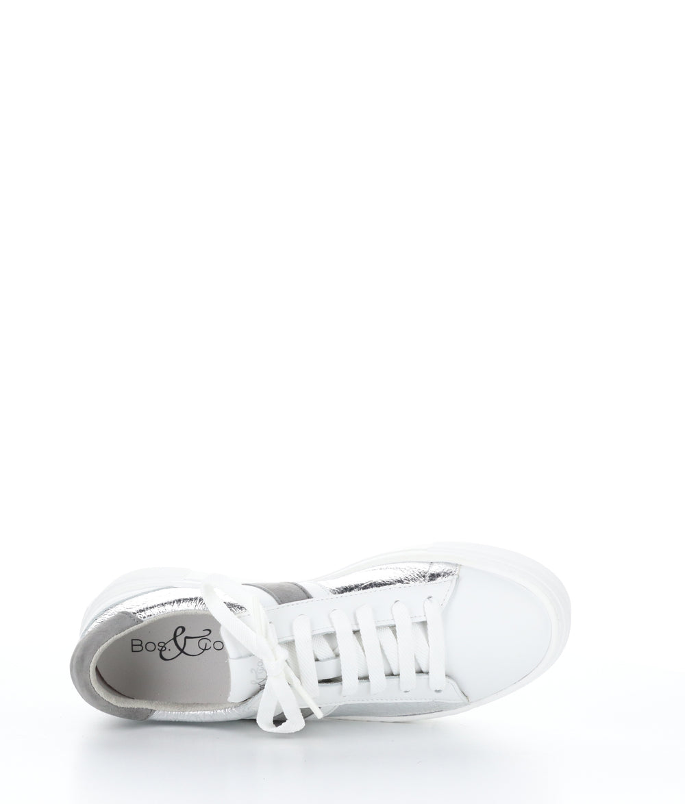 MONIC WHITE/SILVER/GREY Lace-up Trainers