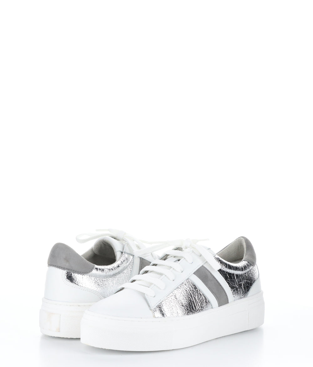 MONIC WHITE/SILVER/GREY Lace-up Trainers