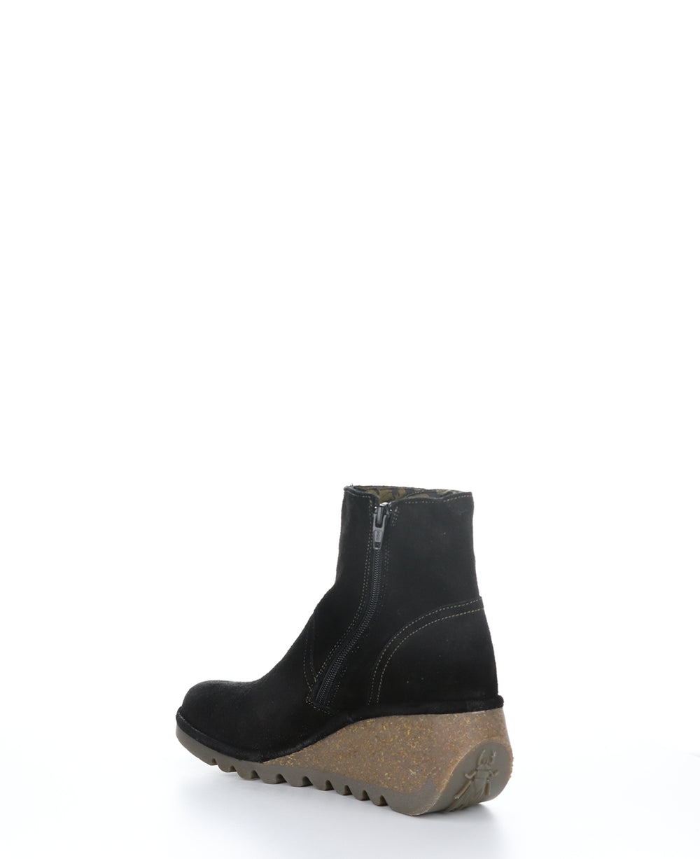 NERY336FLY Black Zip Up Ankle Boots