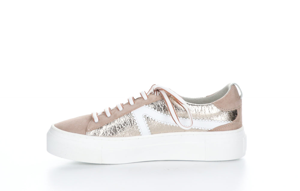 OLARY Gold Nude Lace-up Shoes