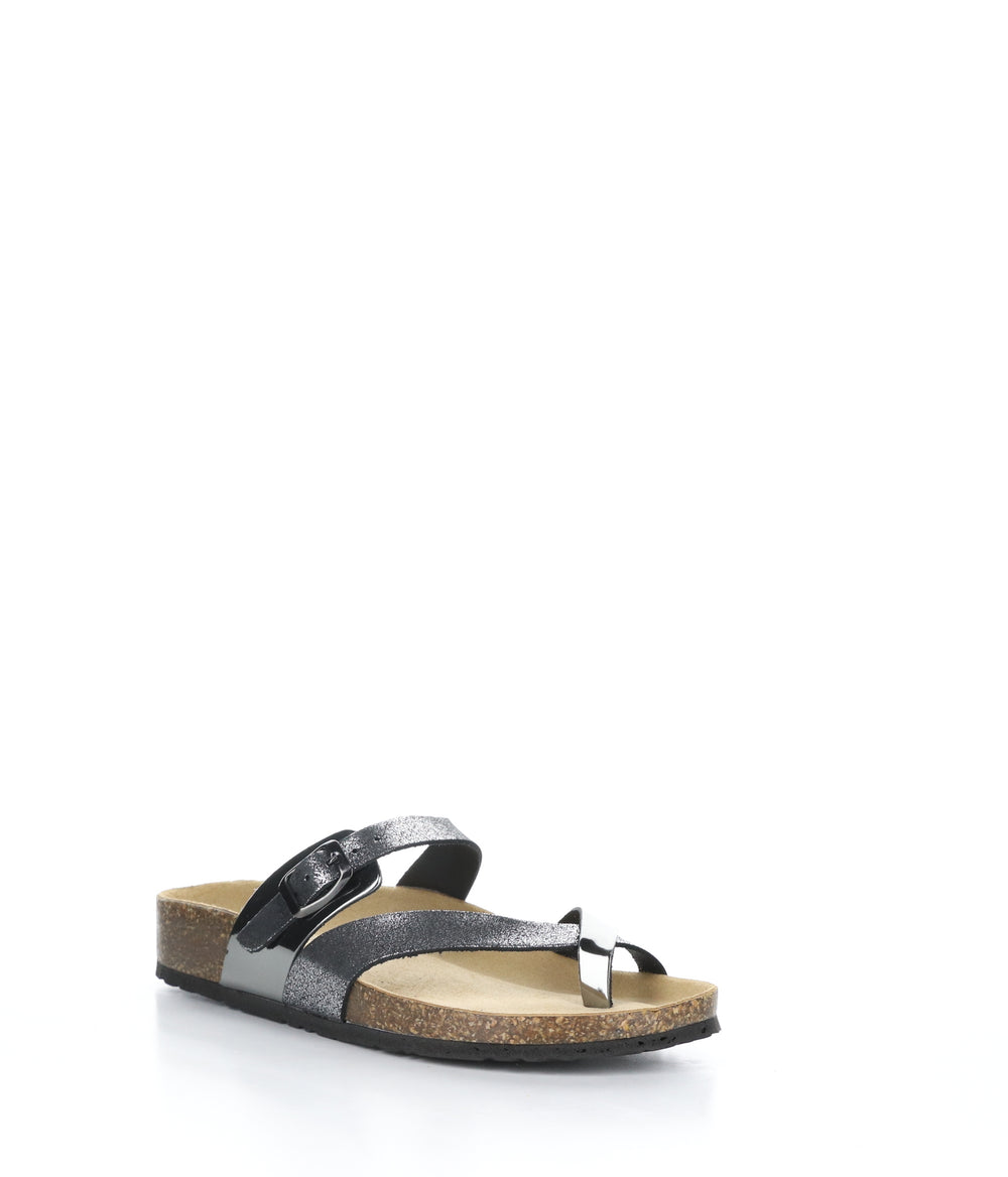 PARR PEWTER/BLACK Strappy Sandals