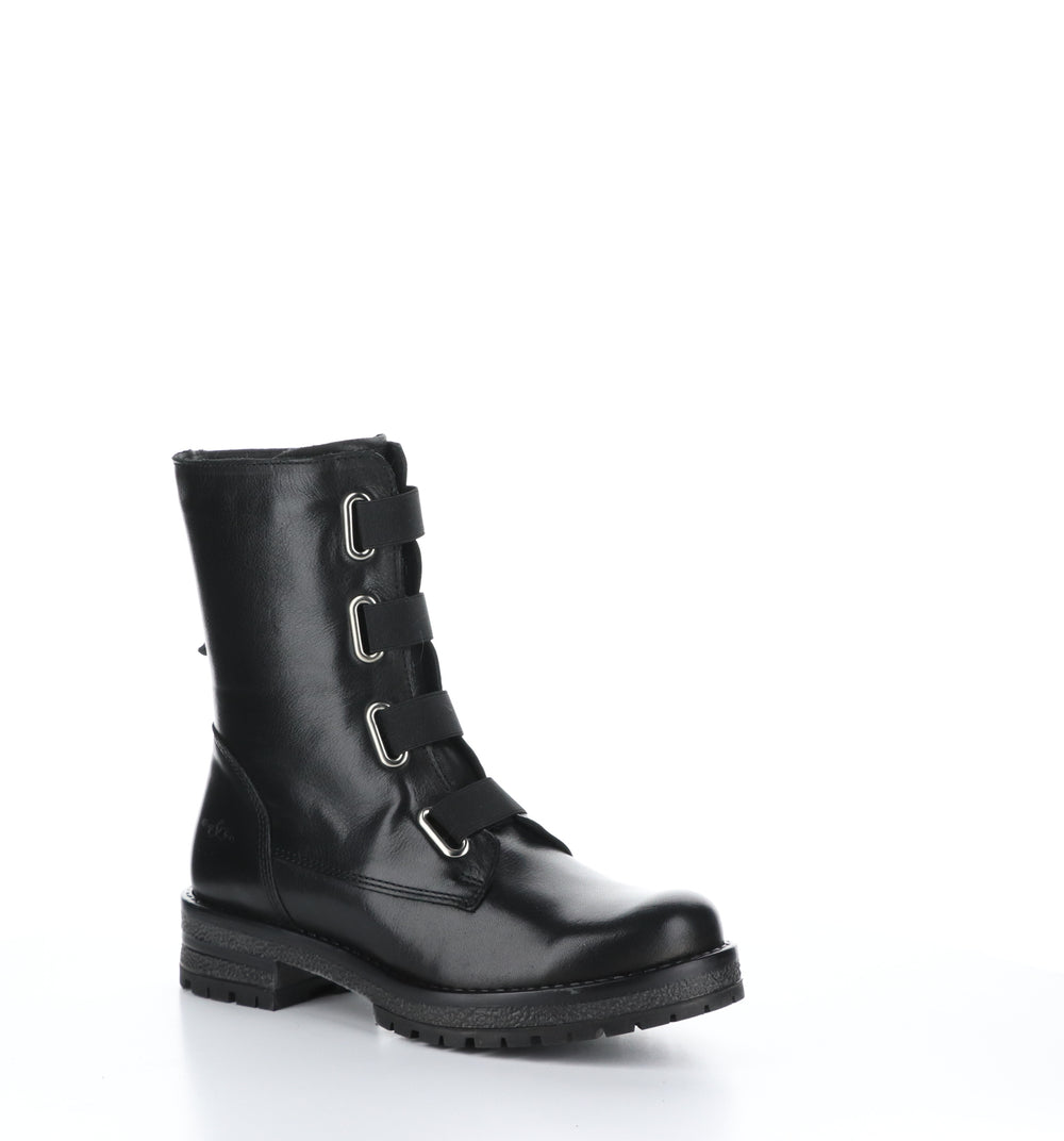 PAUSE Black Leather Zip Up Boots