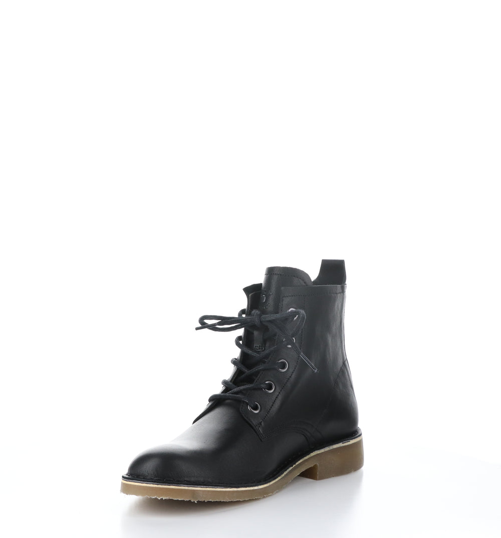 RAFI037FLY Black Round Toe Ankle Boots