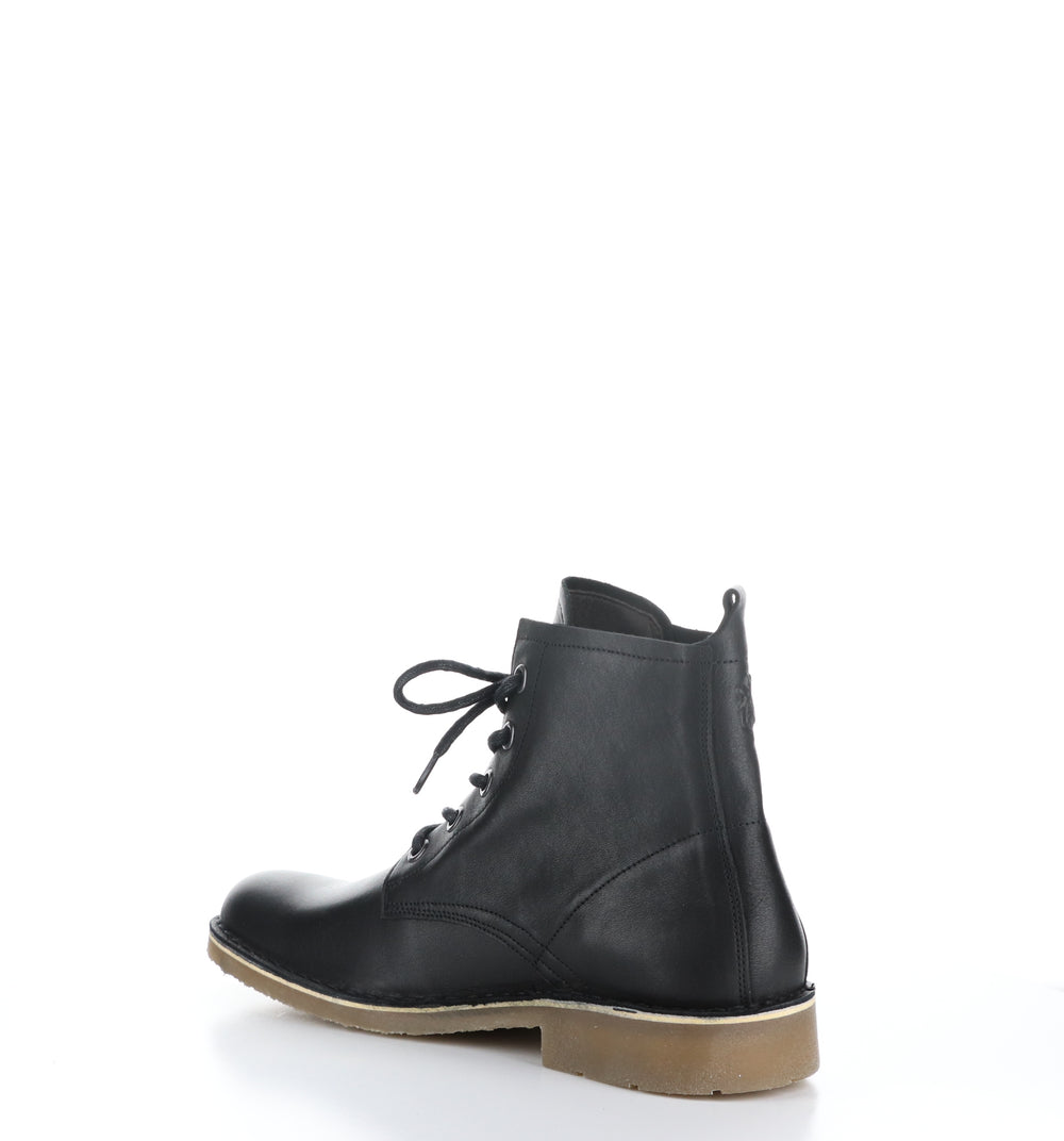 RAFI037FLY Black Round Toe Ankle Boots