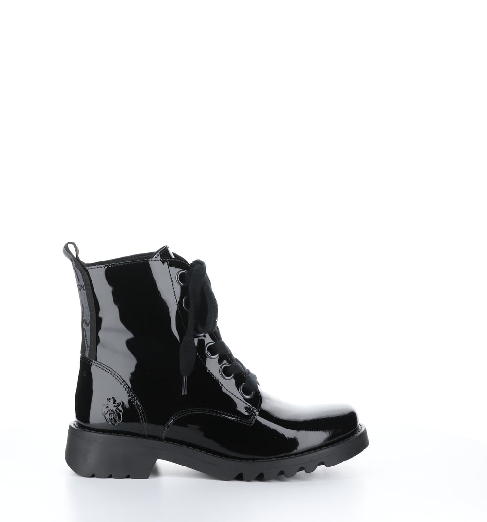 RAGI539FLY Black Round Toe Boots