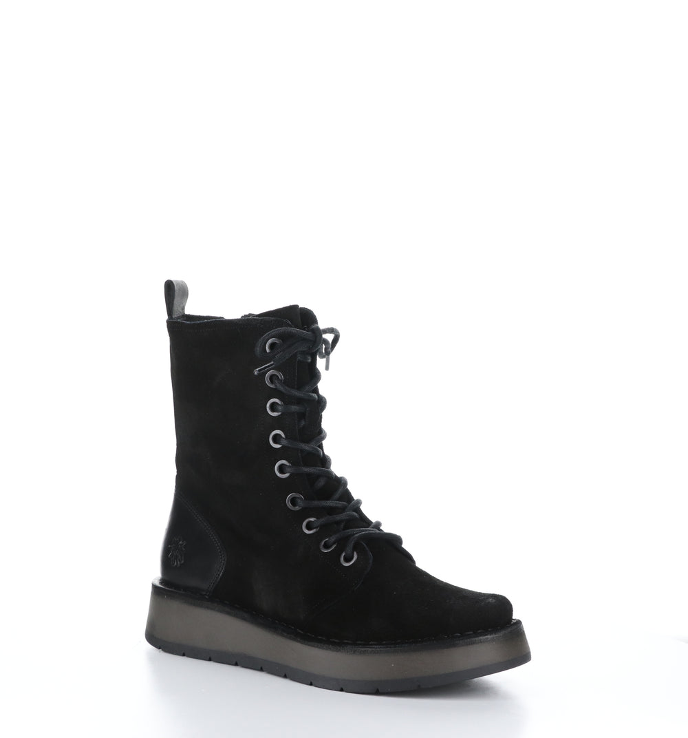 RAMI043FLY Black Zip Up Boots