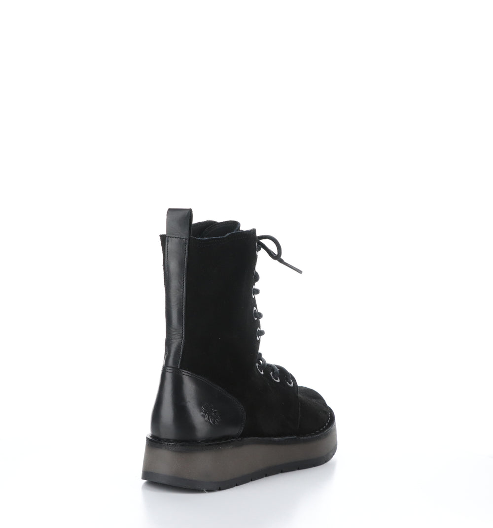 RAMI043FLY Black Zip Up Boots
