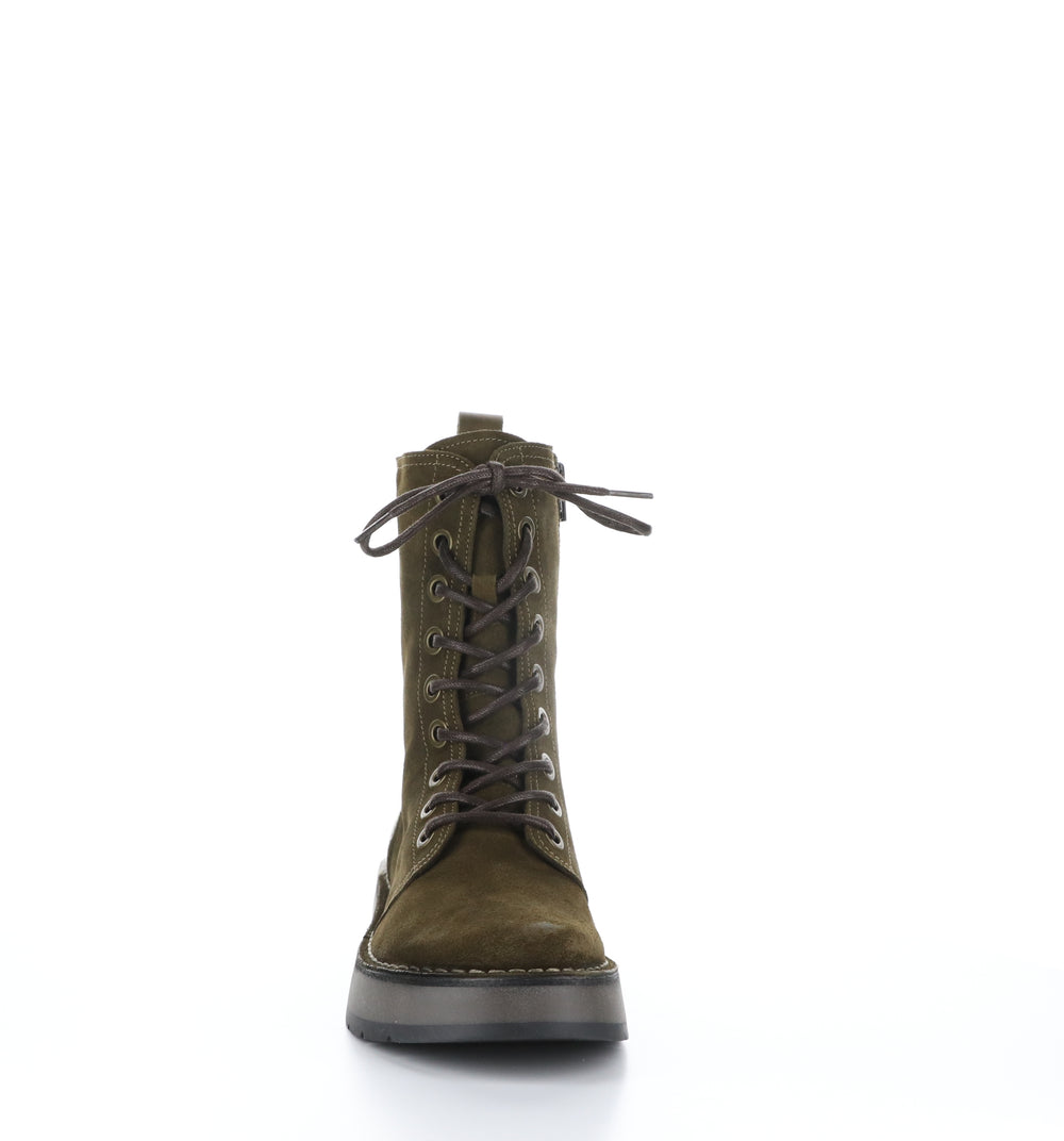 RAMI043FLY Sludge/Olive Zip Up Boots