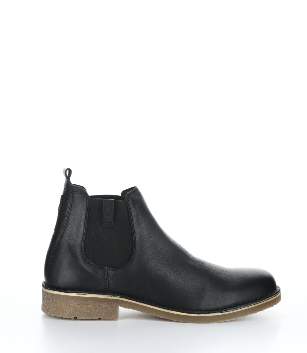 RONI040FLY Black Round Toe Ankle Boots