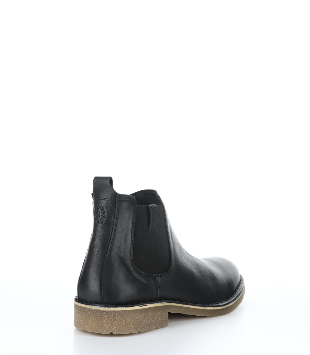 RONI040FLY Black Round Toe Ankle Boots