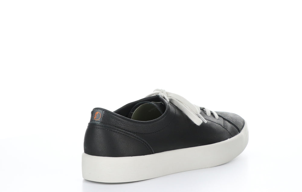 ROSS594SOF Smooth Black Lace-up Trainers