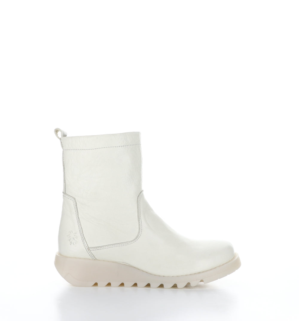 SAUK794FLY Off White Zip Up Boots
