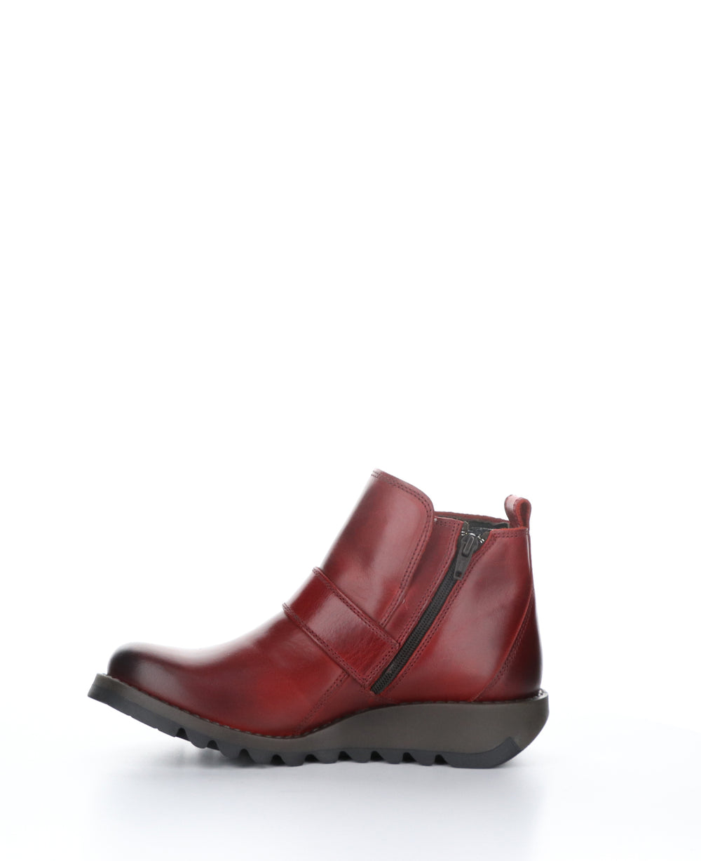 SIAS812FLY Red Zip Up Ankle Boots
