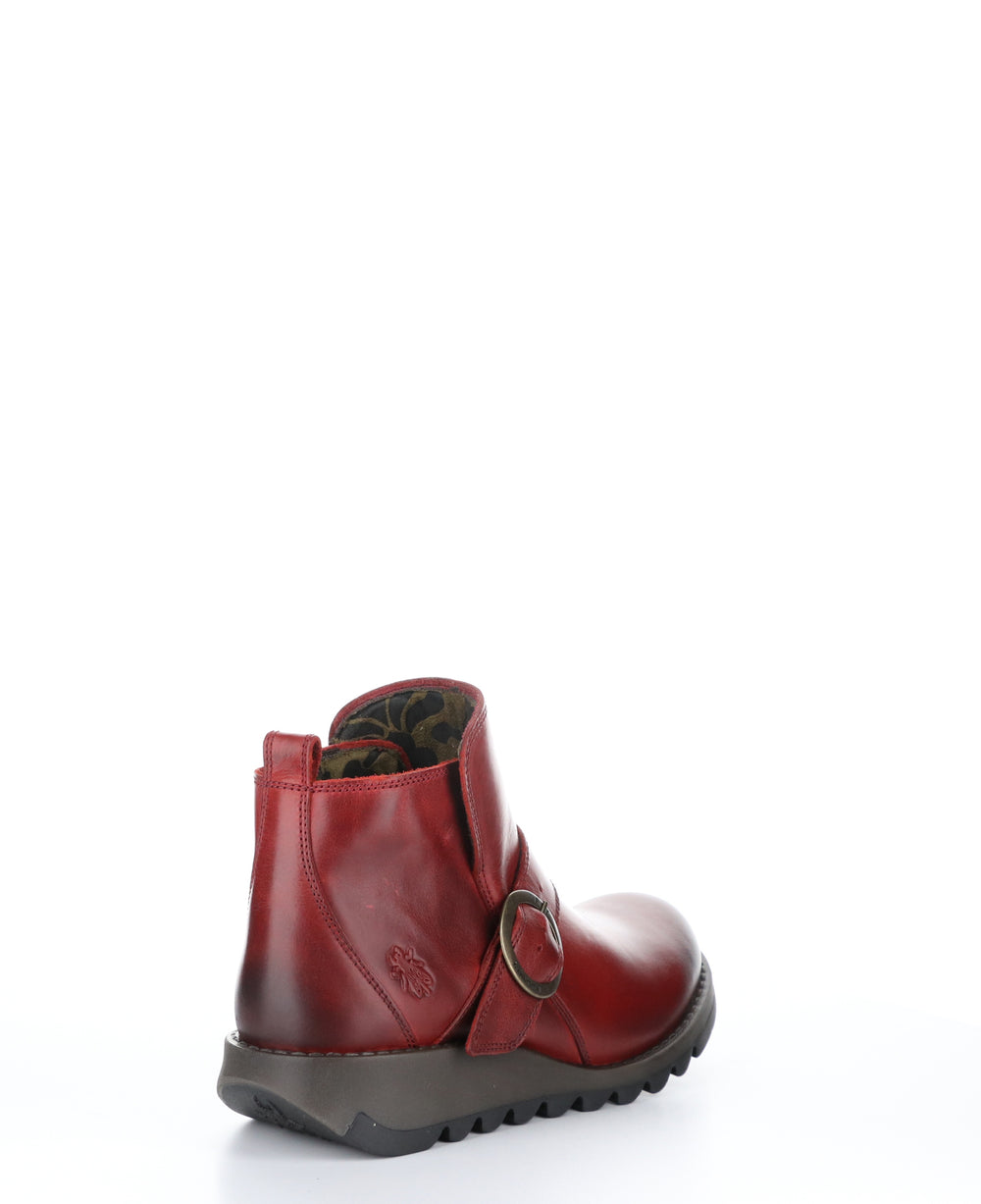 SIAS812FLY Red Zip Up Ankle Boots