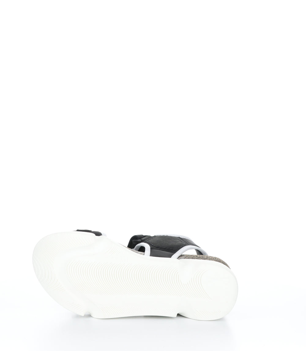 SIGO727FLY BLACK/WHITE Wedge Sandals