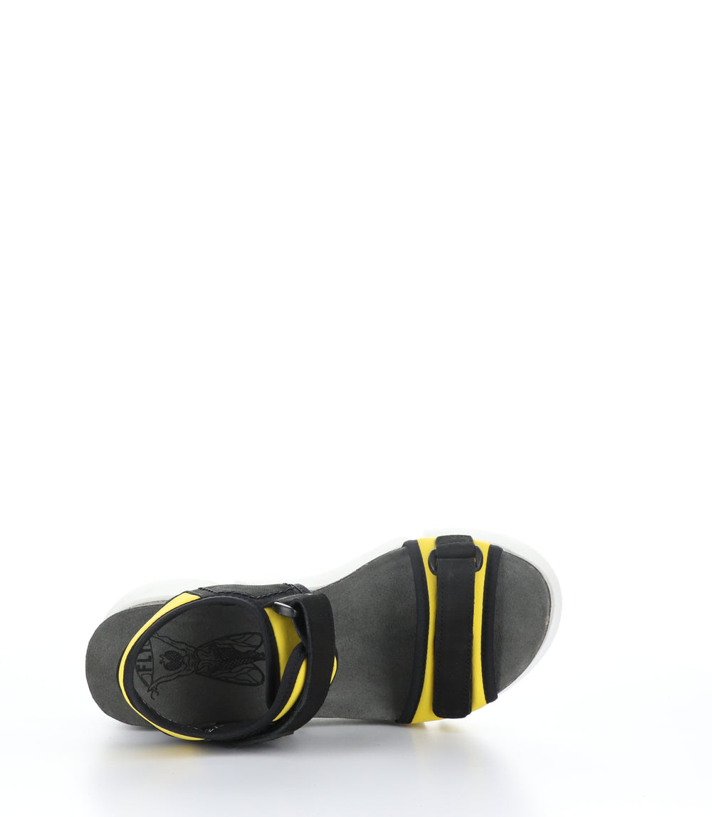 SIGO727FLY YELLOW/BLACK Wedge Sandals
