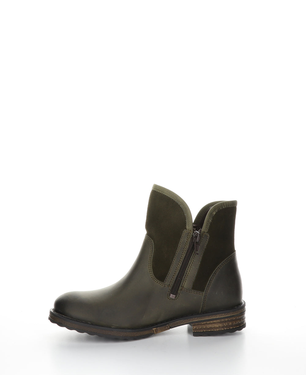 STRIVE Olive Zip Up Ankle Boots