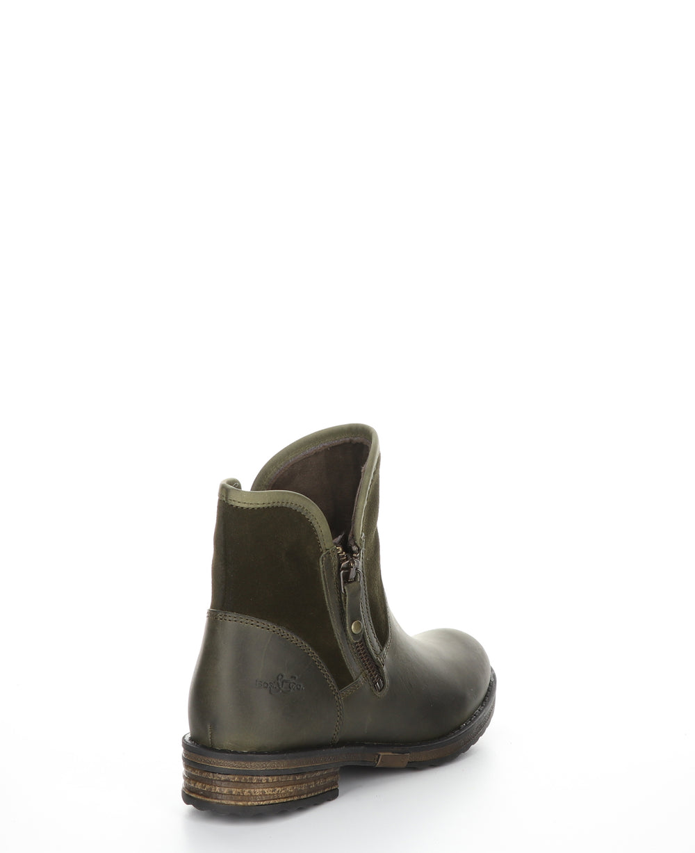 STRIVE Olive Zip Up Ankle Boots