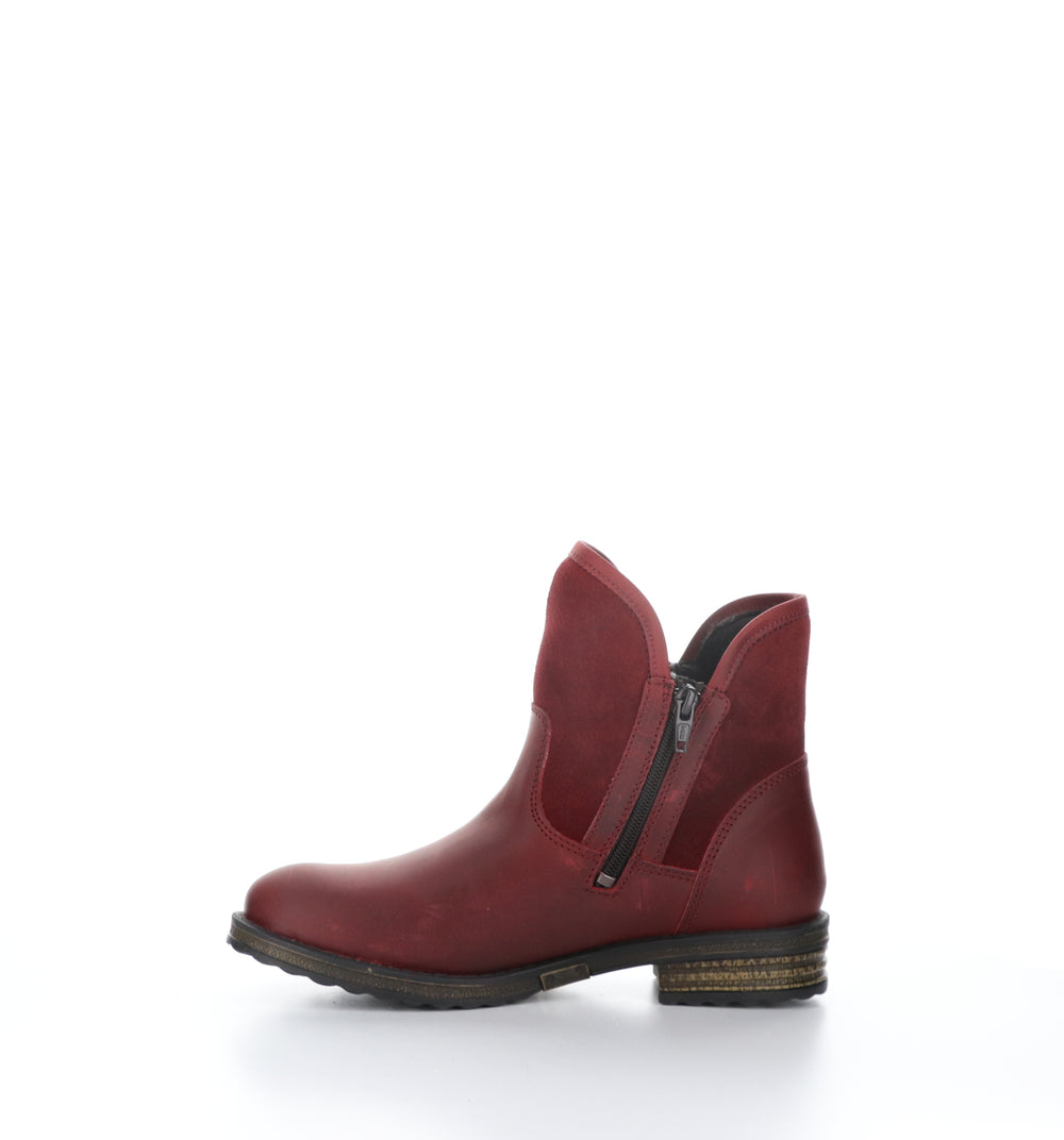 STRIVE Red/Sangria Zip Up Ankle Boots