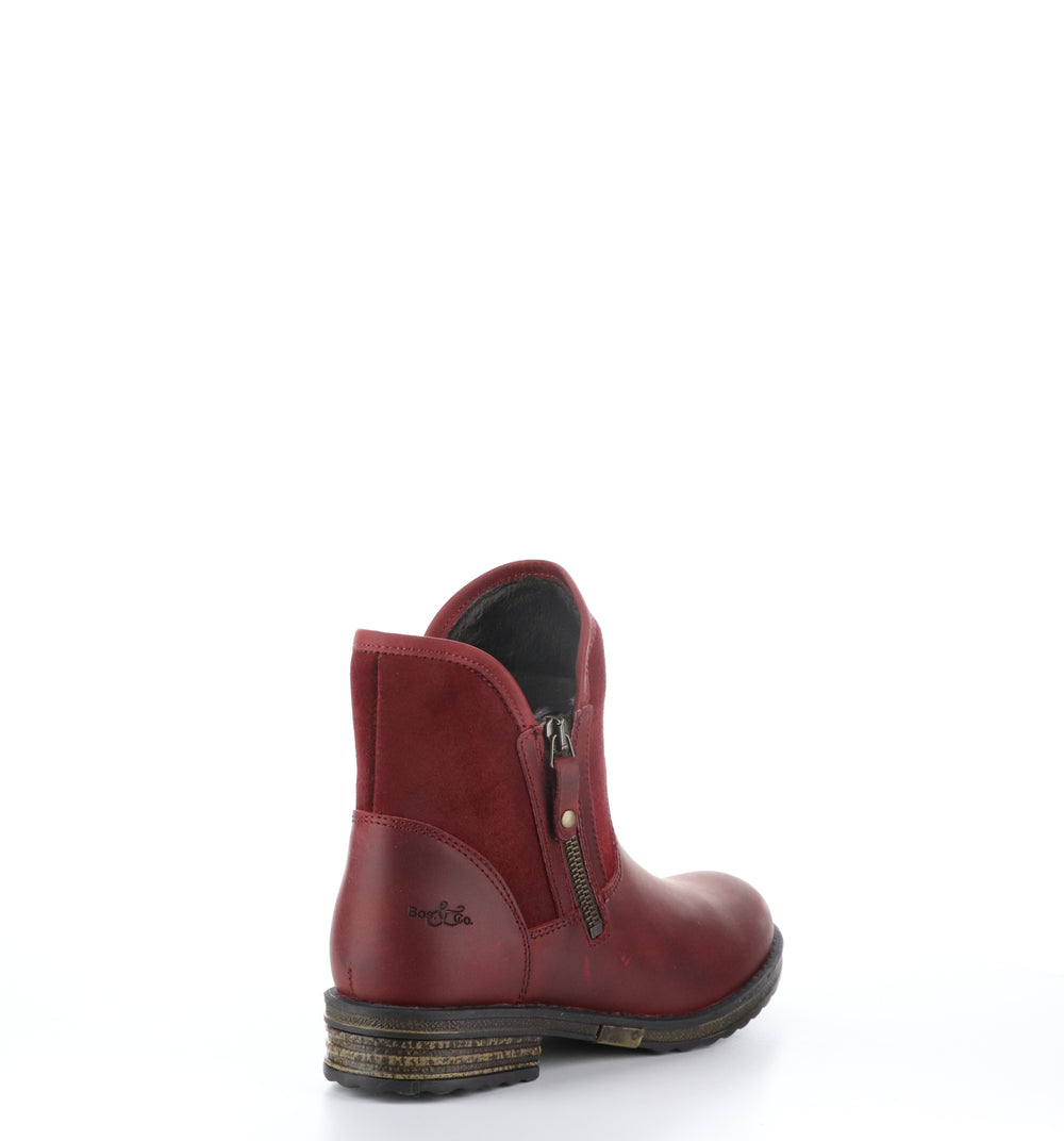 STRIVE Red/Sangria Zip Up Ankle Boots