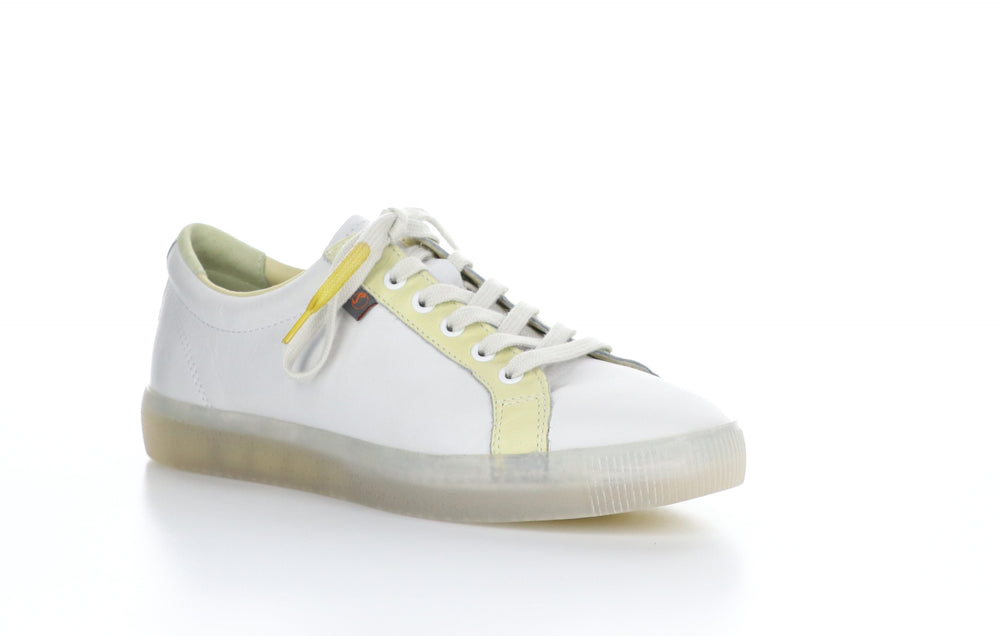 SURY585SOF Smooth White/Baby Green Lace-up Trainers