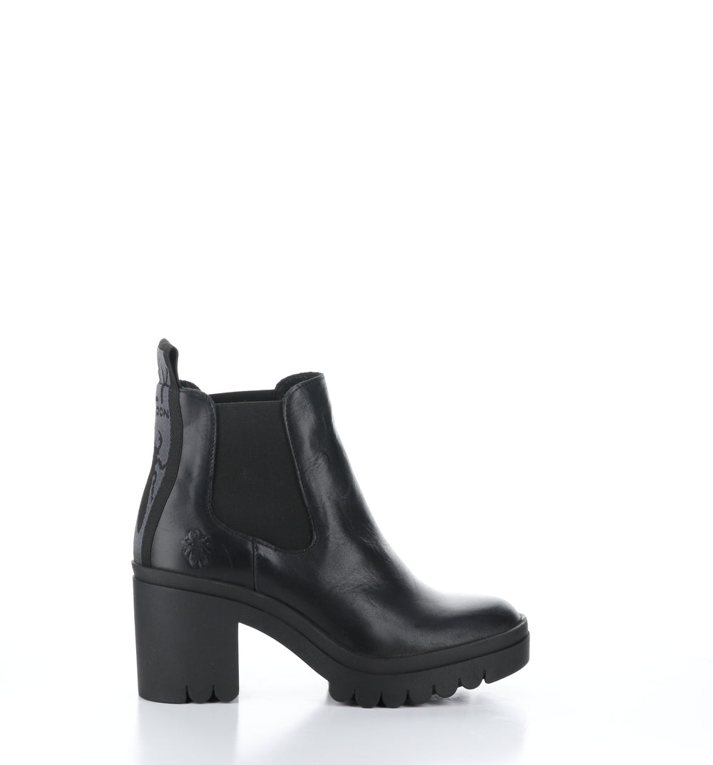 TOPE520FLY Black Round Toe Ankle Boots