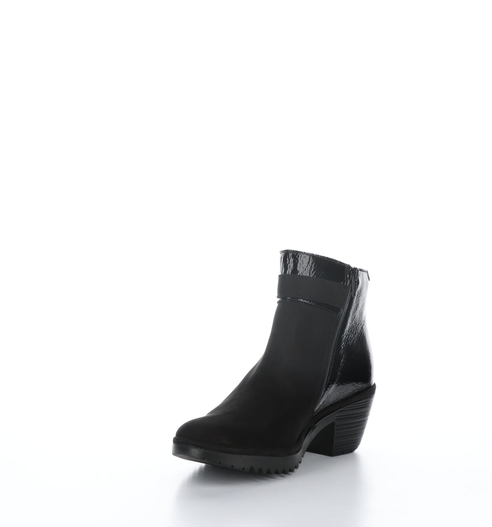 WISP342FLY Black Zip Up Ankle Boots