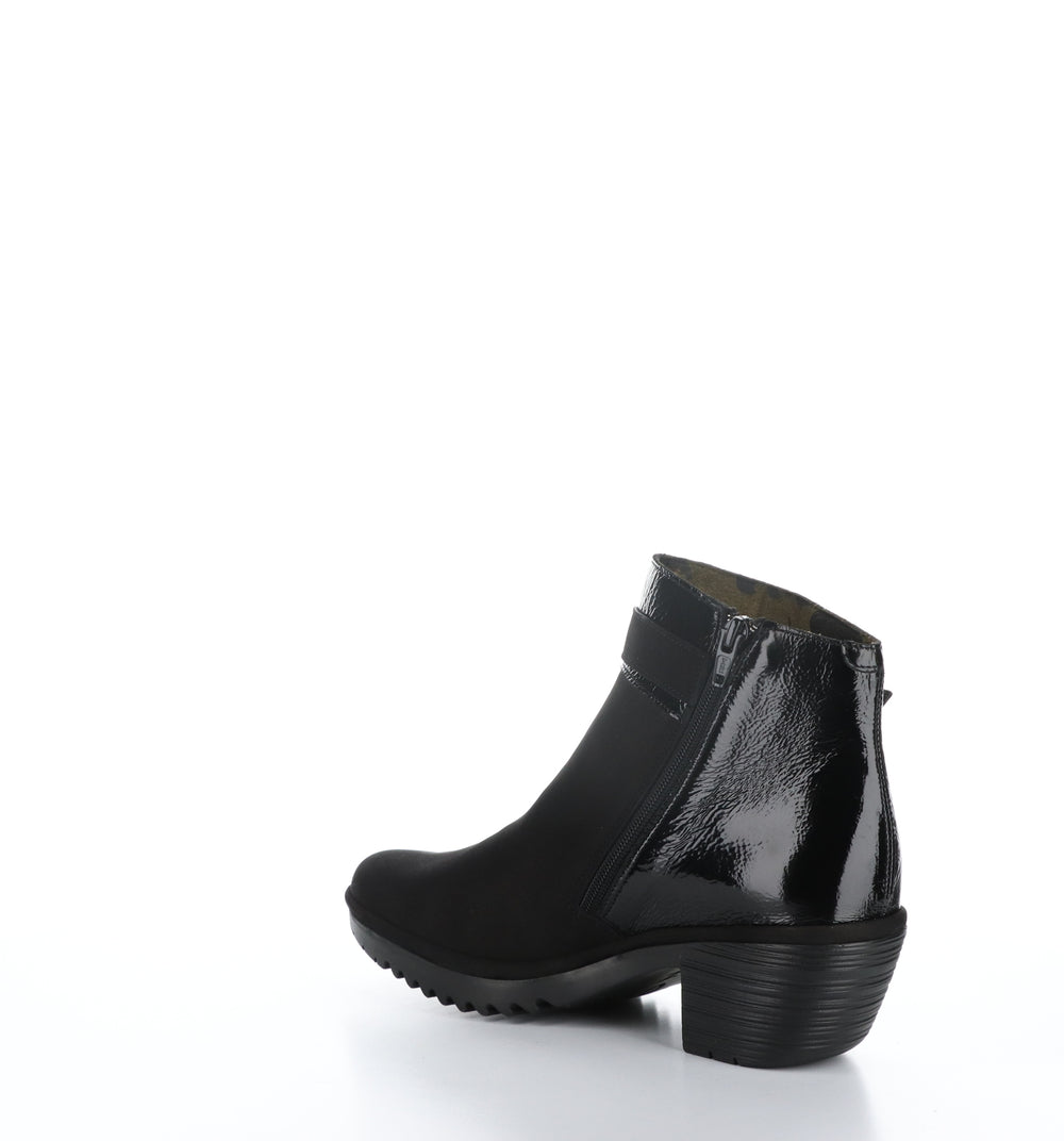 WISP342FLY Black Zip Up Ankle Boots