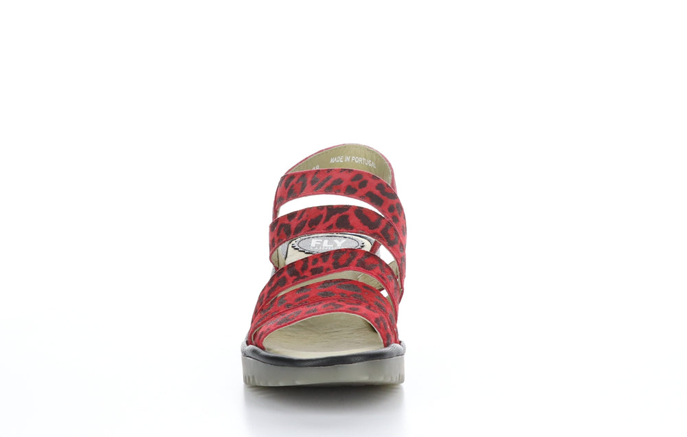 WOZE118FLY Red/Black Strappy Sandals