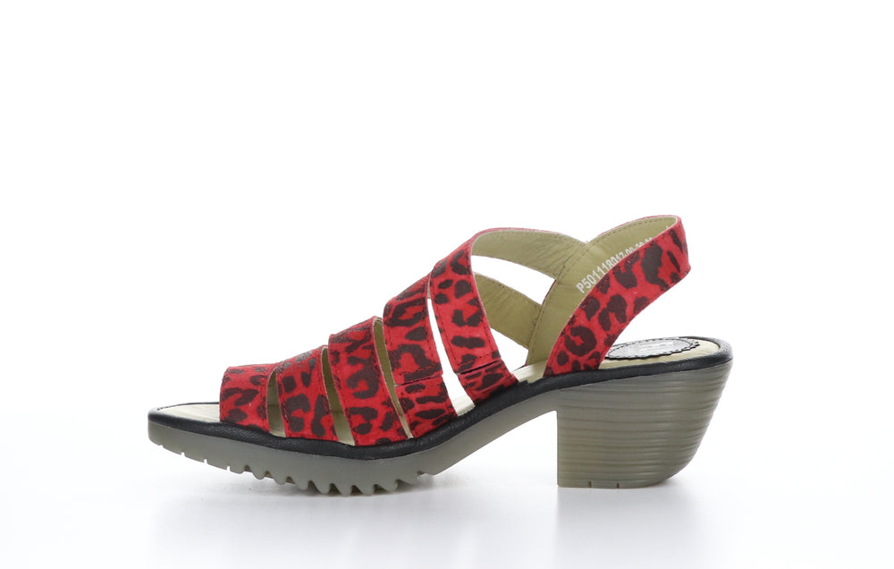 WOZE118FLY Red/Black Strappy Sandals