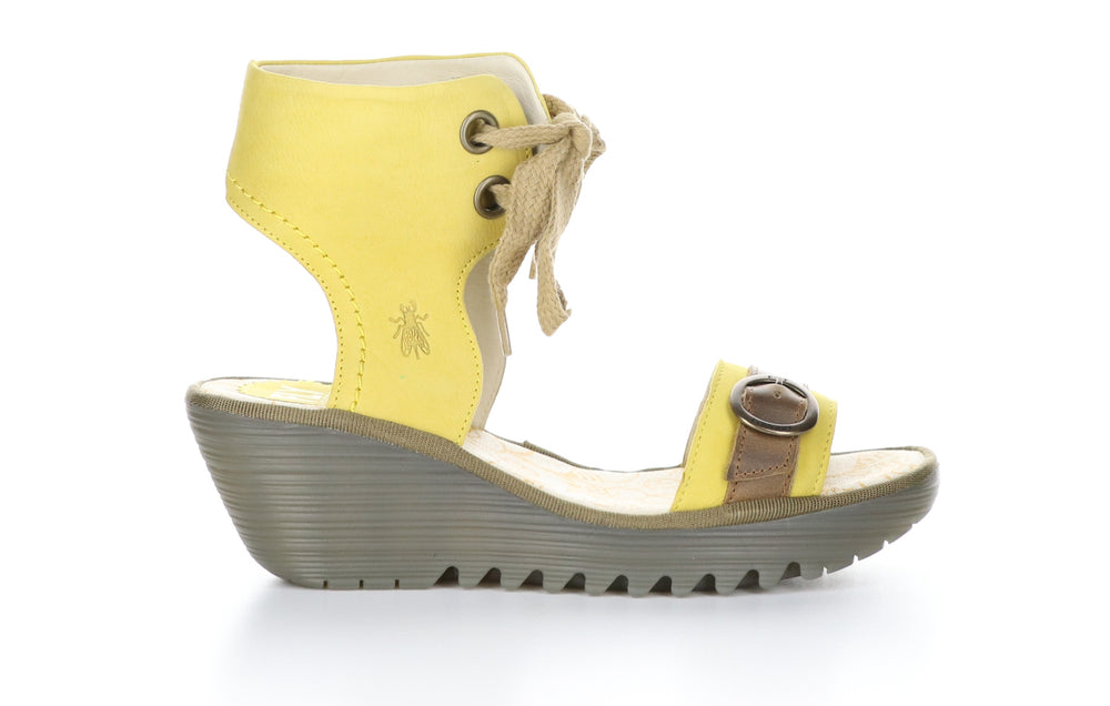 YAJE301FLY Bright Yellow/Camel Ankle Strap Sandals