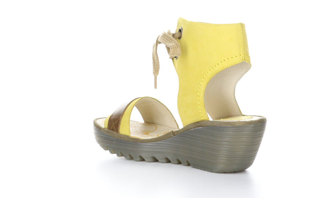 YAJE301FLY Bright Yellow/Camel Ankle Strap Sandals