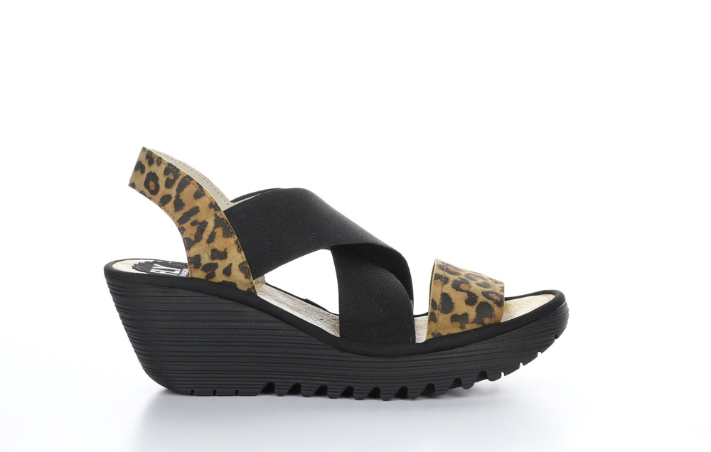 YAJI888FLY Cheetah/Cupido Tan/Black Crossover Sandals