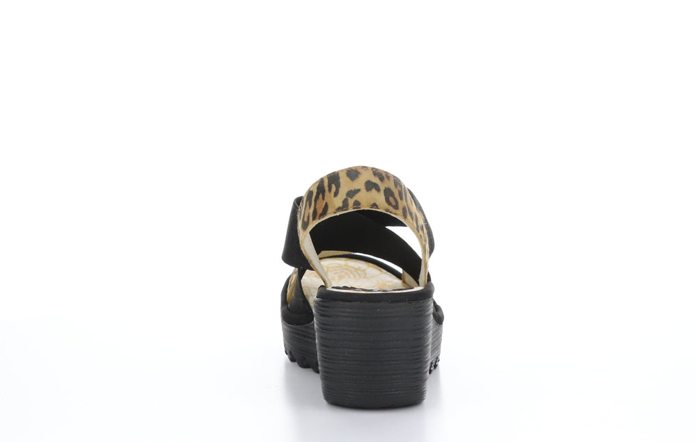 YAJI888FLY Cheetah/Cupido Tan/Black Crossover Sandals