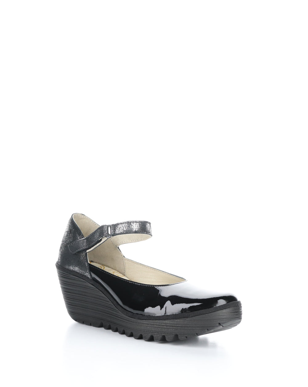 YAWO345FLY 011 BLACK/SILVER Velcro Shoes
