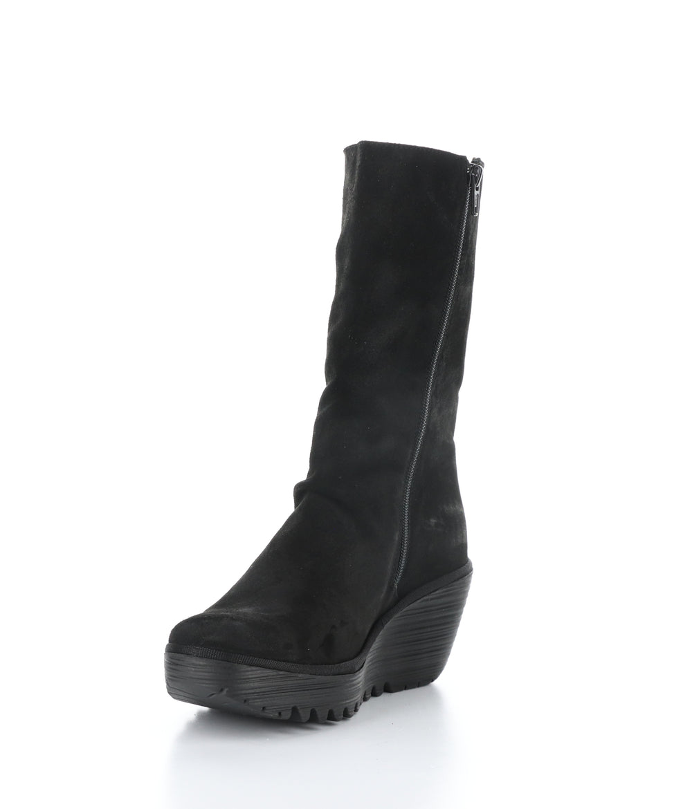 YEMY408FLY 001 BLACK Round Toe Boots