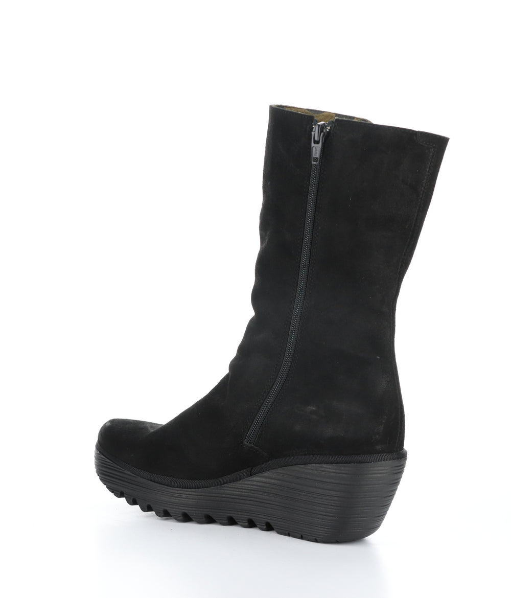 YEMY408FLY 001 BLACK Round Toe Boots