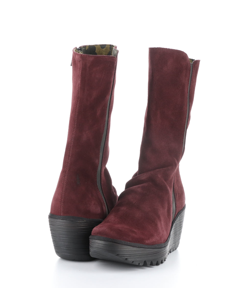 YEMY408FLY 002 WINE Round Toe Boots