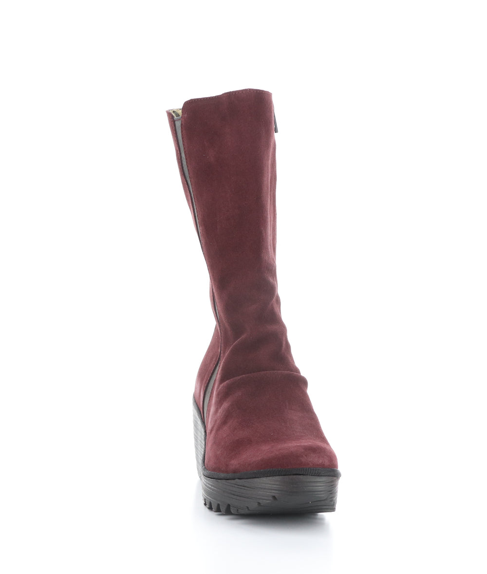 YEMY408FLY 002 WINE Round Toe Boots