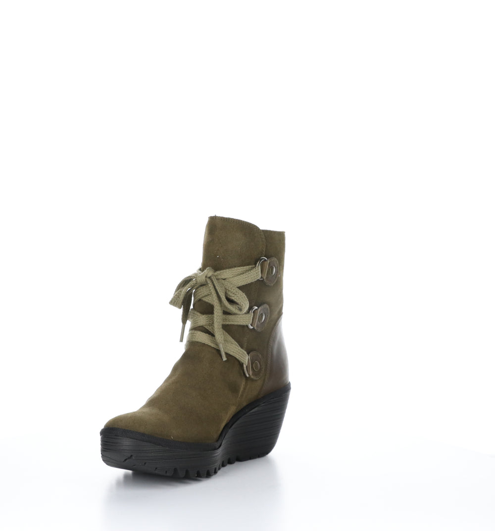 YESI340FLY Sludge/Olive Round Toe Boots