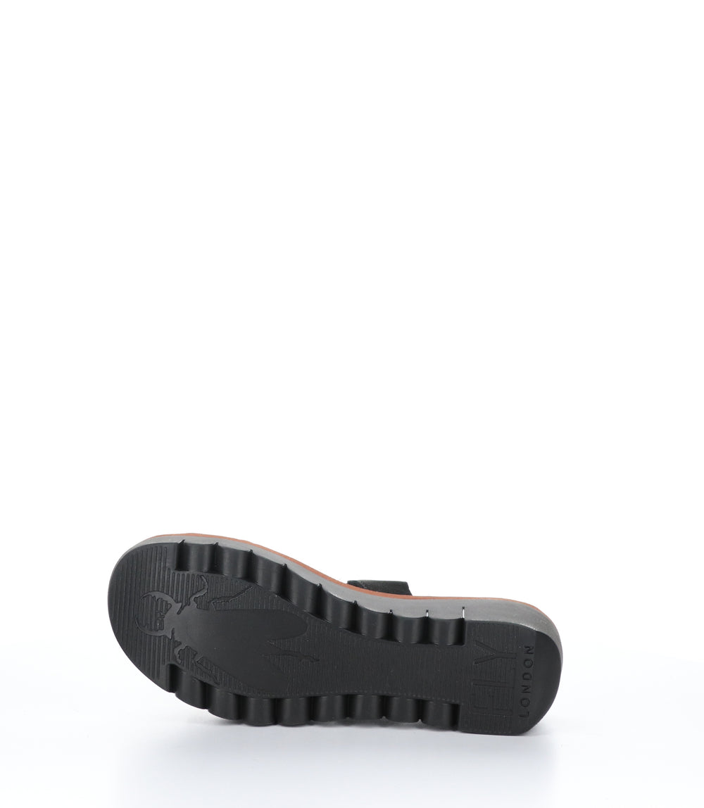 YIAN845FLY BLACK/BRICK Wedge Sandals